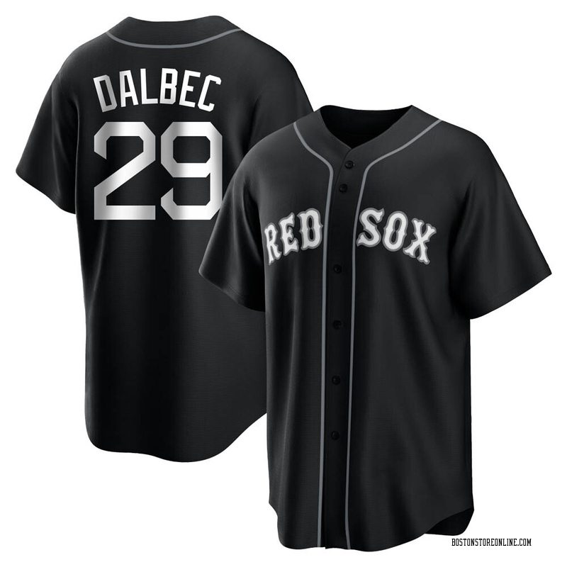 Bobby Dalbec Men's Boston Red Sox Jersey - Black/White Replica