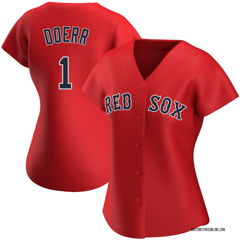 Youth Majestic Boston Red Sox #1 Bobby Doerr Replica Navy Blue Alternate  Road Cool Base MLB Jersey