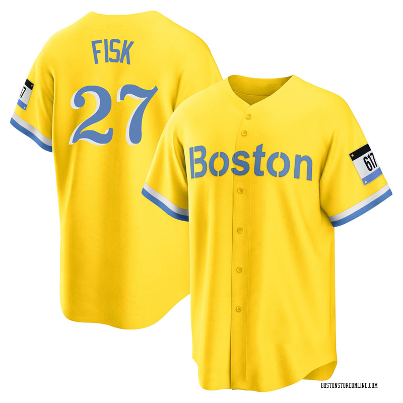 Carlton Fisk Boston Red Sox Men's Gold City Connect Name & Number