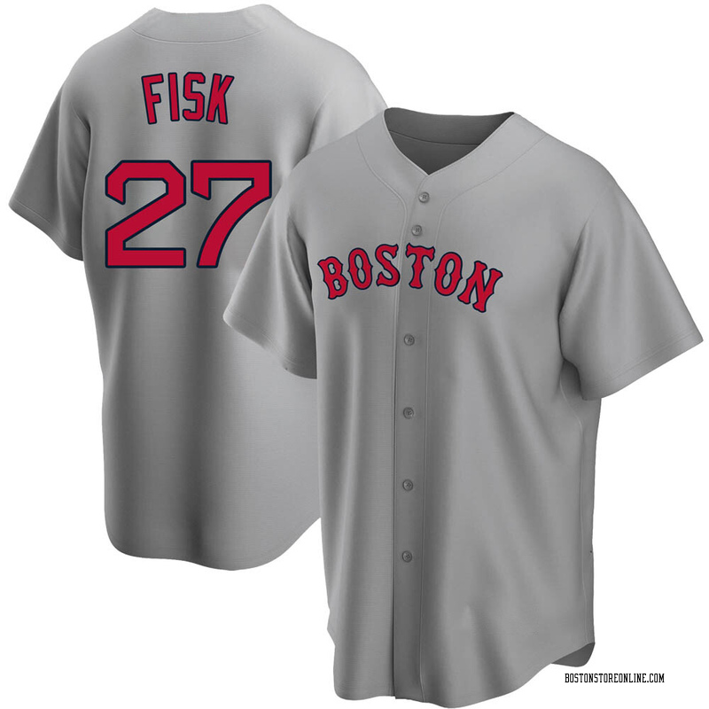 Carlton Fisk Boston Red Sox Grey Road Jersey Men's (S-3XL)