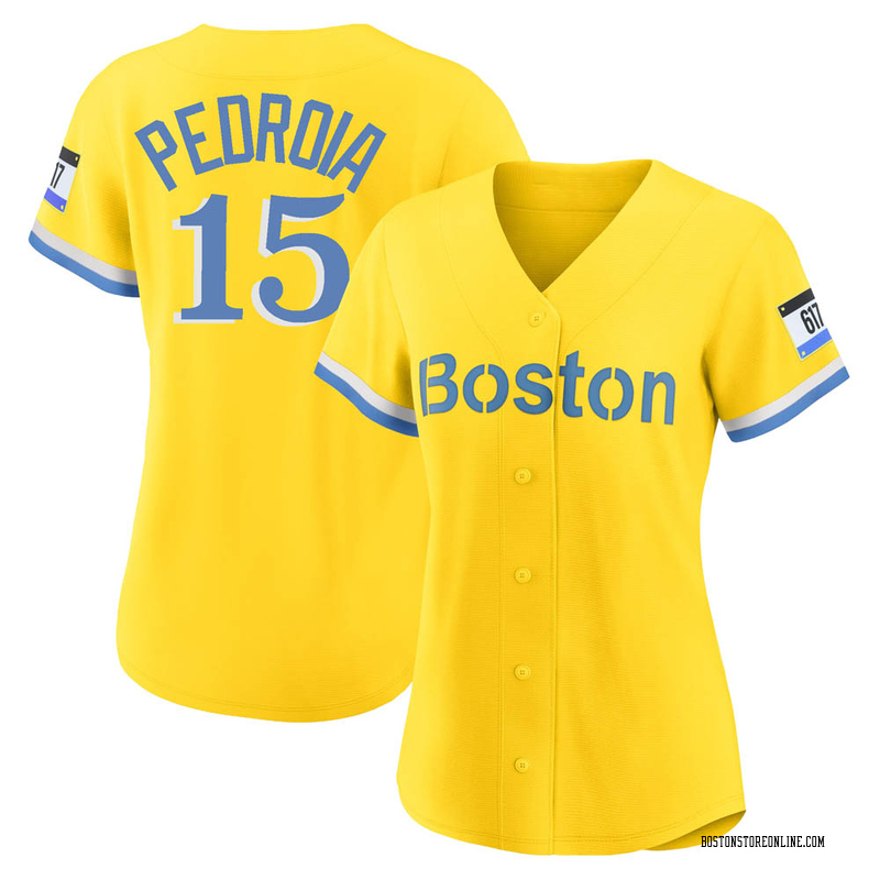 Boston Red Sox Dustin Pedroia Gold Nike 2021 City Connect Jersey – All  Stitched, Embroidery – Aventurinen