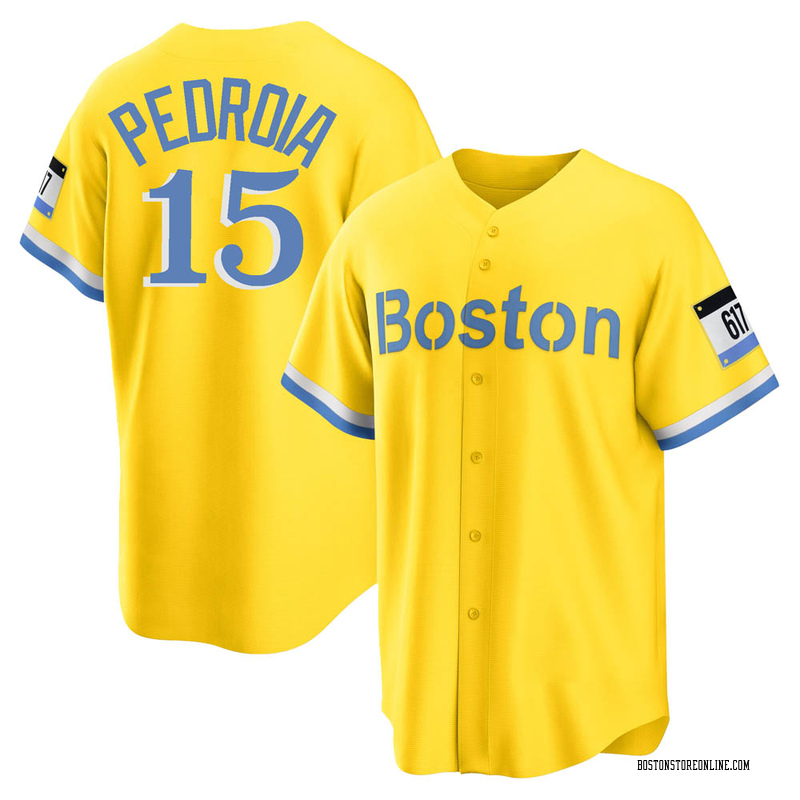 Boston Red Sox Dustin Pedroia Gold Nike 2021 City Connect Jersey – All  Stitched, Embroidery – Aventurinen