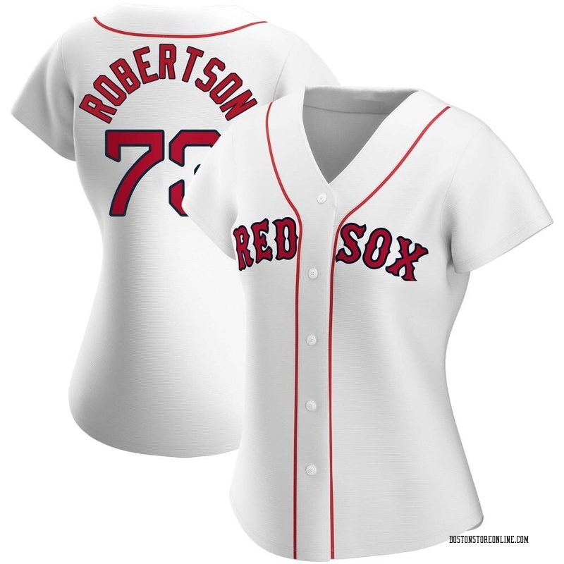 Nick Robertson Women's Nike White Boston Red Sox Home Replica Custom Jersey Size: Medium