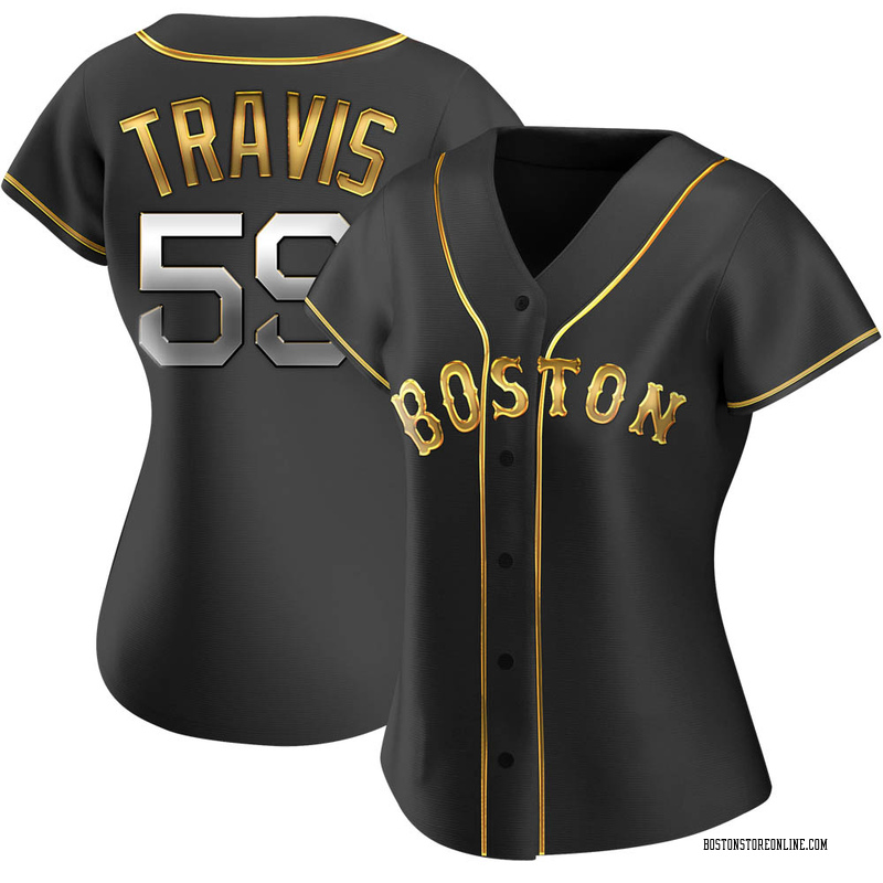 Sam Travis Women's Boston Red Sox Alternate Jersey - Black Golden Replica